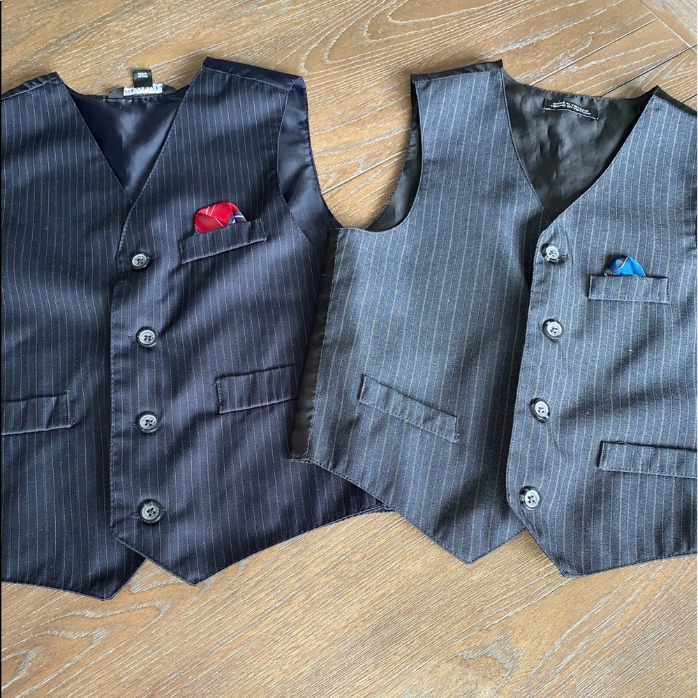 2 Boys Blue & Black Formal Vest 7/8